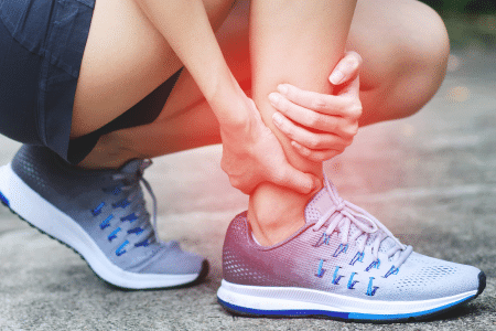 runner's ankles with sports injury