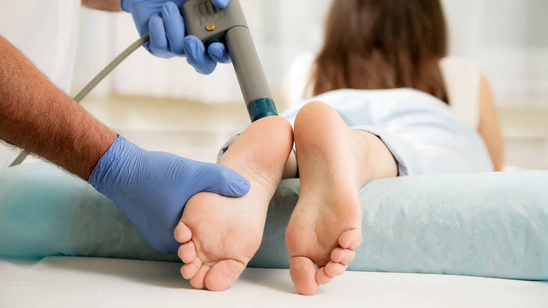 Shockwave therapy podiatry appointment for plantar fasciitis